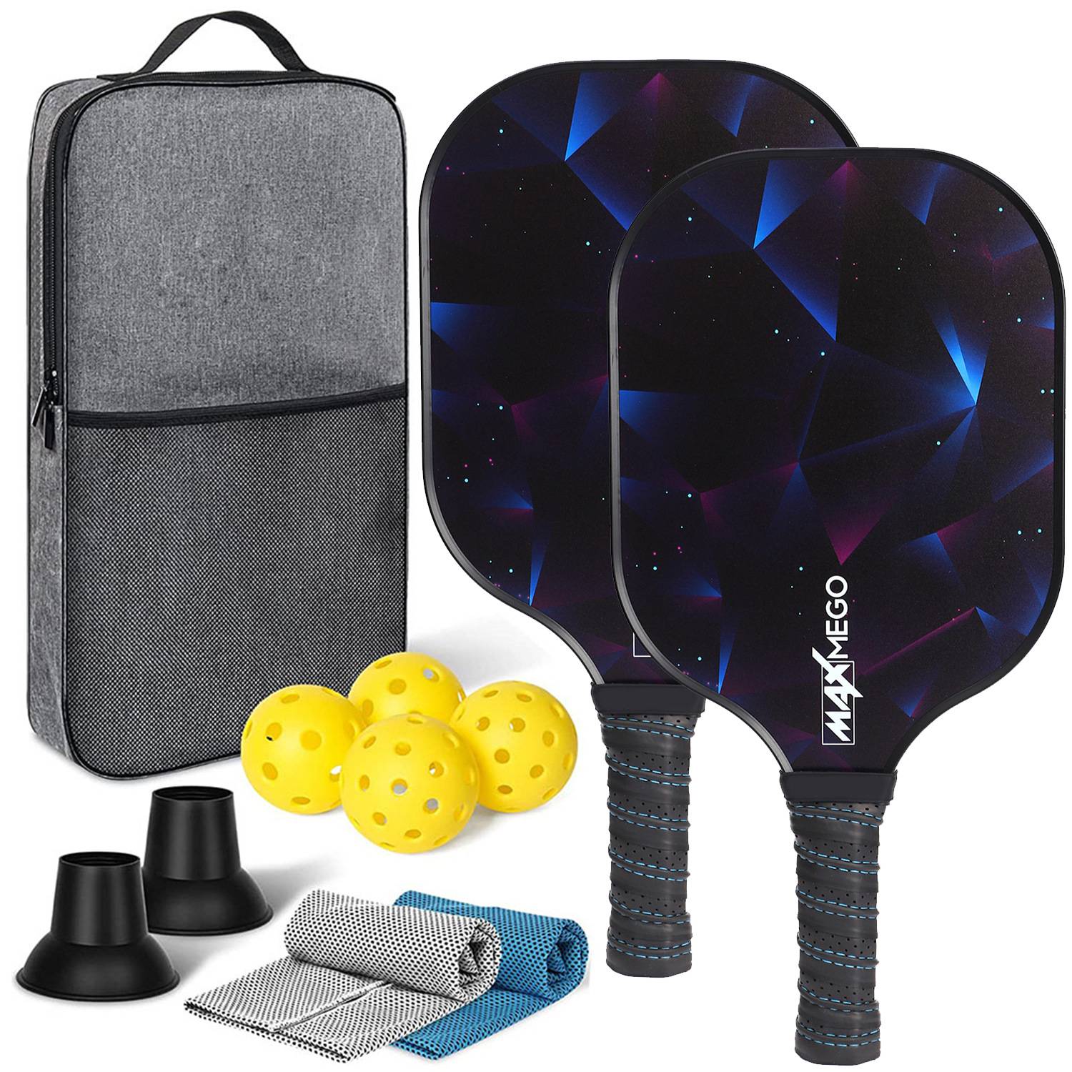 [Ultra-Light match-level carbon fiber-4] Double-shot+4 ball+backpack+two sweat towels+two pickups